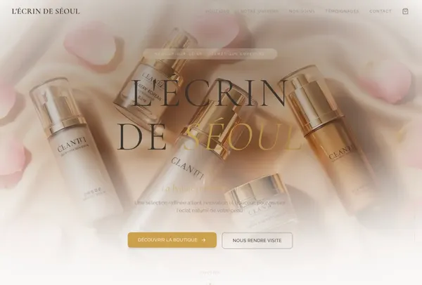 Site e-commerce pour boutique cosmétique coréenne - L'Écrin de Séoul | Portfolio ConvertiLab