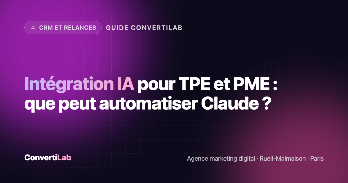 Claude relié à la boîte mail, à l'agenda, au site et au CRM d'une TPE, avec une validation humaine avant chaque envoi sensible