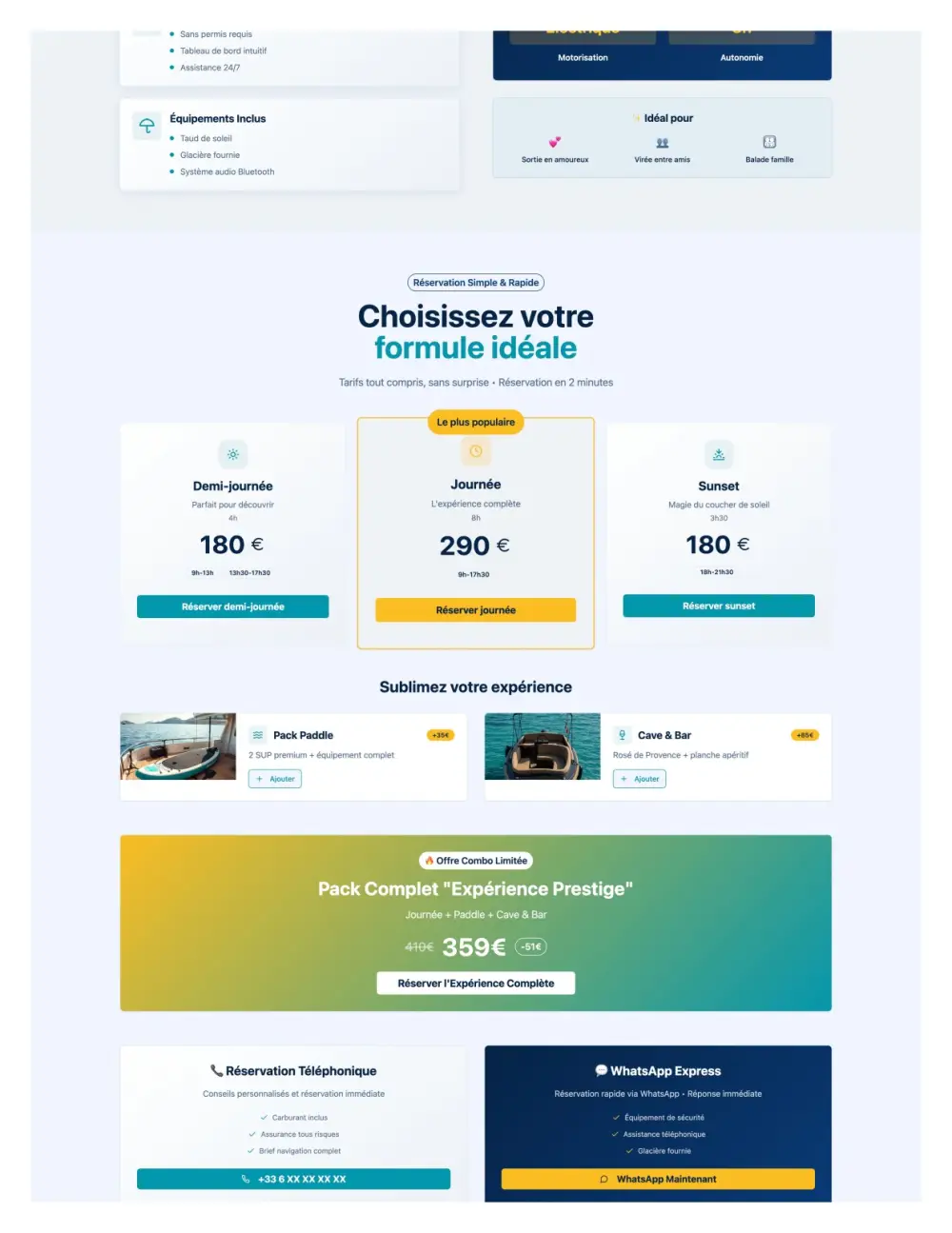 Réservation bateau sans permis Cannes – formules et options premium