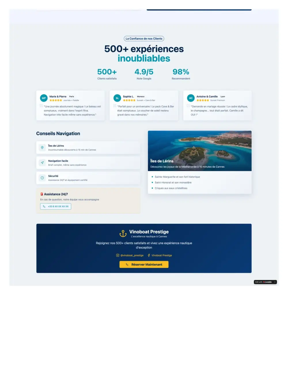 Avis clients location nautique luxe – témoignages et conseils