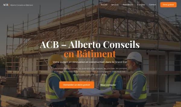 Site vitrine BTP avec generation de devis - ACB Renovation