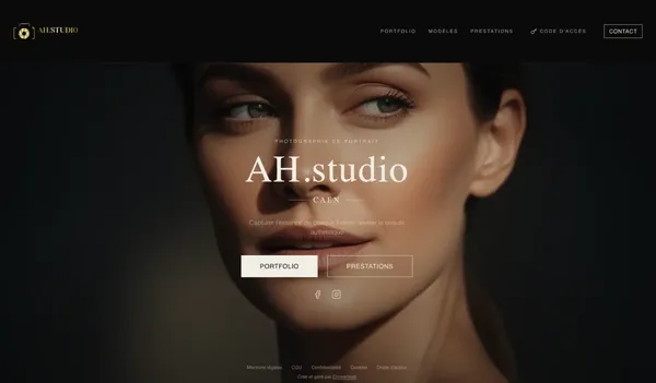 Etude de cas AH Studio Caen - Site vitrine portfolio pour photographe professionnel