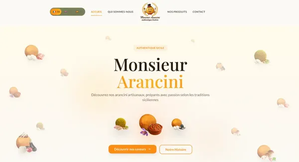Site vitrine premium pour artisan sicilien - Monsieur Arancini