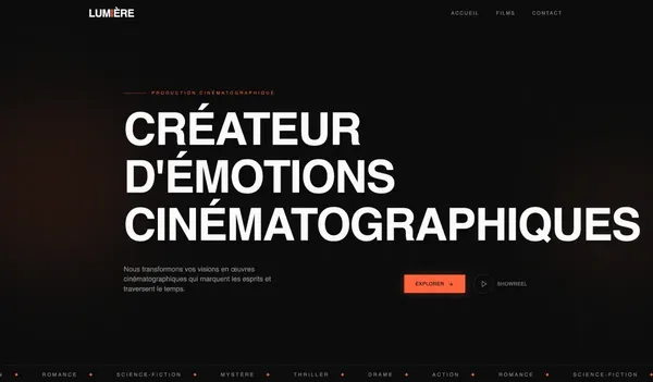 Etude de cas FilmReel Gallery - Site portfolio cinématographique pour agence créative