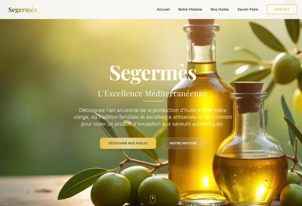 Segermès : E-commerce premium pour huile d'olive haut de gamme