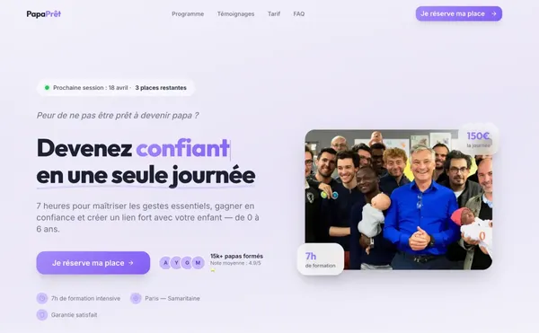 Etude de cas PapaPrêt - Landing page haute conversion pour formation | ConvertiLab